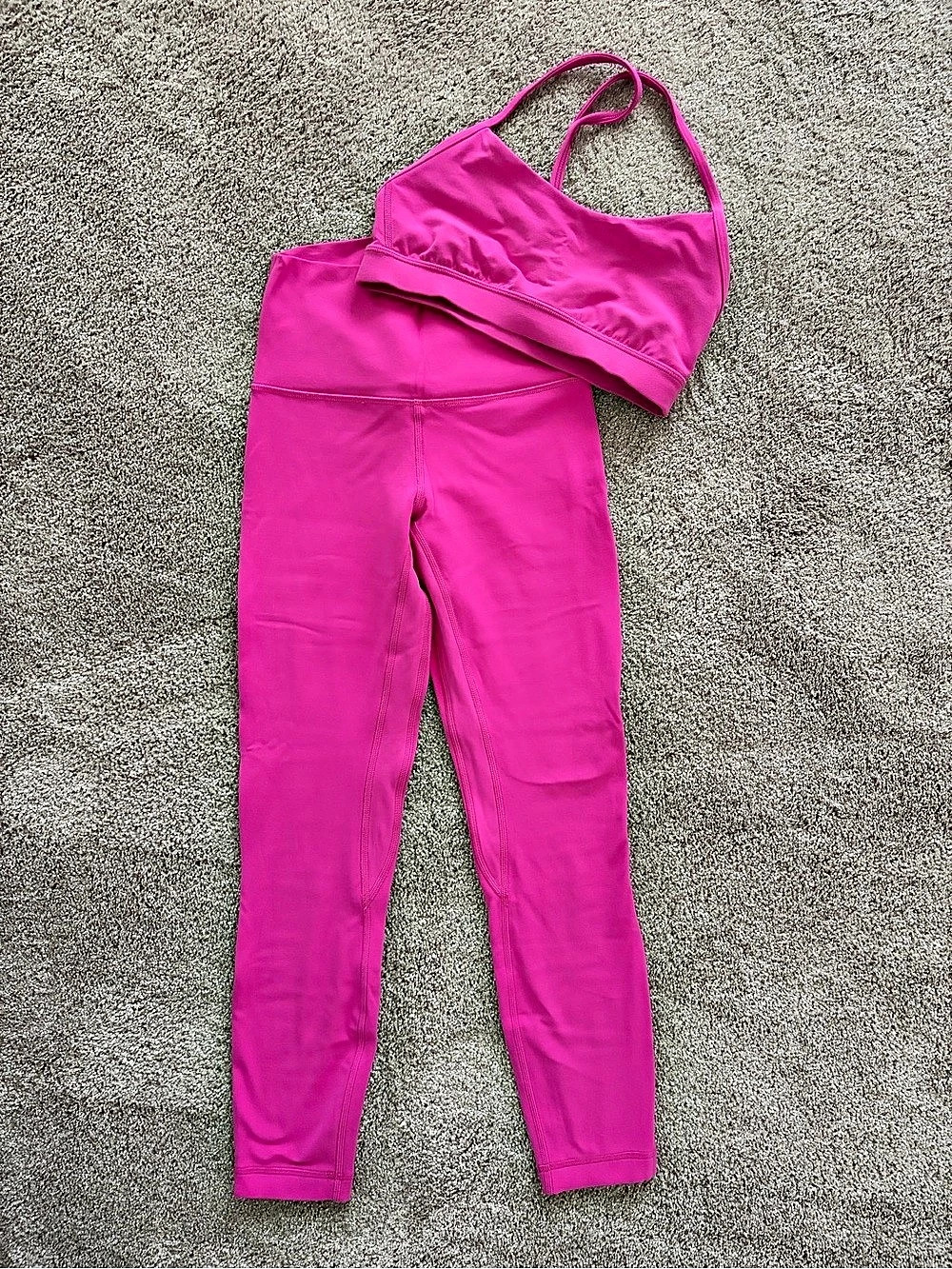lululemon Align Pant & Power Y Bra Set Sonic Pink